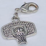 Basketball and Hoop Clip-on Charm