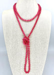 Pink Dark-Sparkle Beaded Necklace