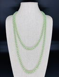 Green Jade Light-Iridescent Beaded Necklace