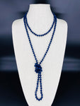 Blue Navy-Sparkle Beaded Necklace