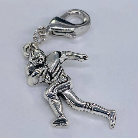 Football Player Carrying Ball Clip-On Charm