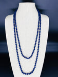 Blue Navy-Sparkle Beaded Necklace