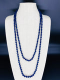 Blue Navy-Sparkle Beaded Necklace