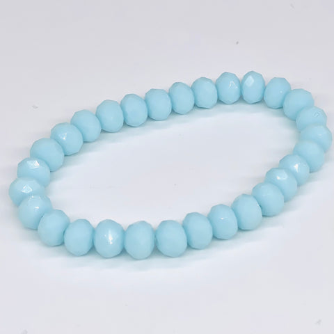 Blue Sky Pale-Sparkle Beaded Bracelet