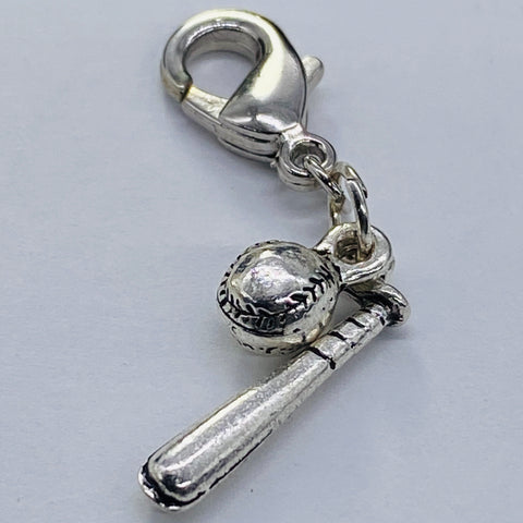 Bat and Ball Dangle Clip-On Charm