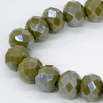 Green Olive-Iridescent Beaded Bracelet