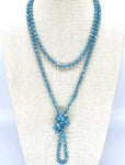 Blue Sky Dark-Iridescent Beaded Necklace