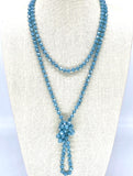 Blue Sky Dark-Iridescent Beaded Necklace