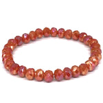 Orange Burnt Dark-Iridescent Beaded Bracelet