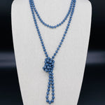 Blue Denim-Sparkle Beaded Necklace