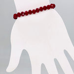 Red Crimson-Sparkle Beaded Bracelet