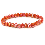 Orange Burnt-Iridescent Beaded Bracelet