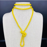 Yellow-Sparkle Beaded Necklace