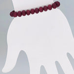 Red Maroon-Matte Beaded Bracelet