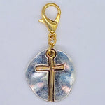 Two-Tone Cross Medallion Clip-On Charm