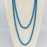 Blue Cornflower-Sparkle Beaded Necklace