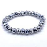 Silver-Metallic Beaded Bracelet