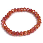 Orange Burnt Dark-Iridescent Beaded Bracelet