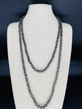 Gray Dark-Matte Beaded Necklace