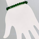 Green Dark-Transparent Sparkle Beaded Bracelet