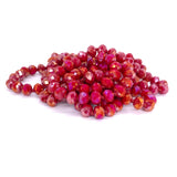 Red Raspberry-Iridescent Beaded Necklace