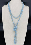 Blue Gray Light-Iridescent Beaded Necklace