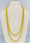 Yellow Cornflower-Iridescent Beaded Necklace