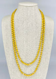 Yellow Cornflower-Iridescent Beaded Necklace