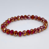 Red Maroon-Iridescent Beaded Bracelet