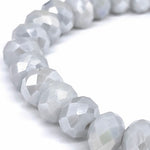 Gray Pale-Iridescent Beaded Bracelet