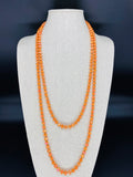 Orange-Iridescent Beaded Necklace