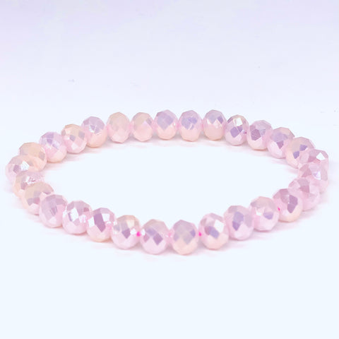 Pink Pale-Iridescent Beaded Bracelet