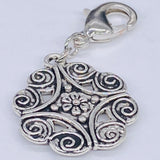 Filigree Medallion Silver Clip-On Charm