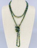 Green-Metallic Beaded Necklace