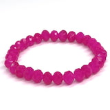 Pink Fuchsia-Sparkle Beaded Bracelet