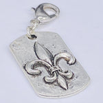 Fleur-De-Lis Dog Tag Clip-On Charm