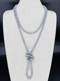 Silver-Matte Beaded Necklace