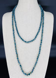 Green Blue Dark-Iridescent Beaded Necklace