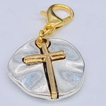 Two-Tone Cross Medallion Clip-On Charm