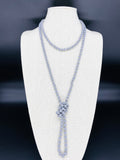 Gray Light-Sparkle Beaded Necklace