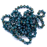 Green Blue Dark-Iridescent Beaded Necklace