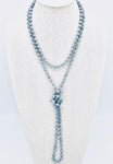 Gray Light-Iridescent Beaded Necklace