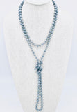 Gray Light-Iridescent Beaded Necklace