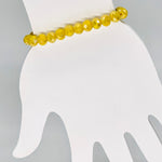 Yellow Cornflower-Iridescent Beaded Bracelet