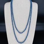 Blue Denim-Sparkle Beaded Necklace