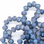 Blue Chambray-Matte Iridescent Beaded Necklace