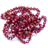 Red Maroon-Iridescent Beaded Necklace