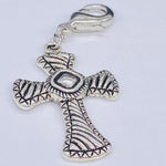 Diagonal Pattern Cross Clip-on Charm