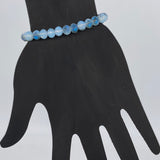 Blue Chambray Ombré-Sparkle Beaded Bracelet