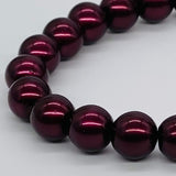 Red Maroon-Pearl Beaded Bracelet